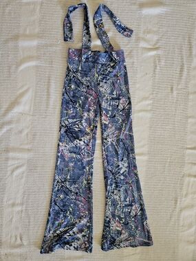 Eye Candy Blue Graphic Print Flare Pants